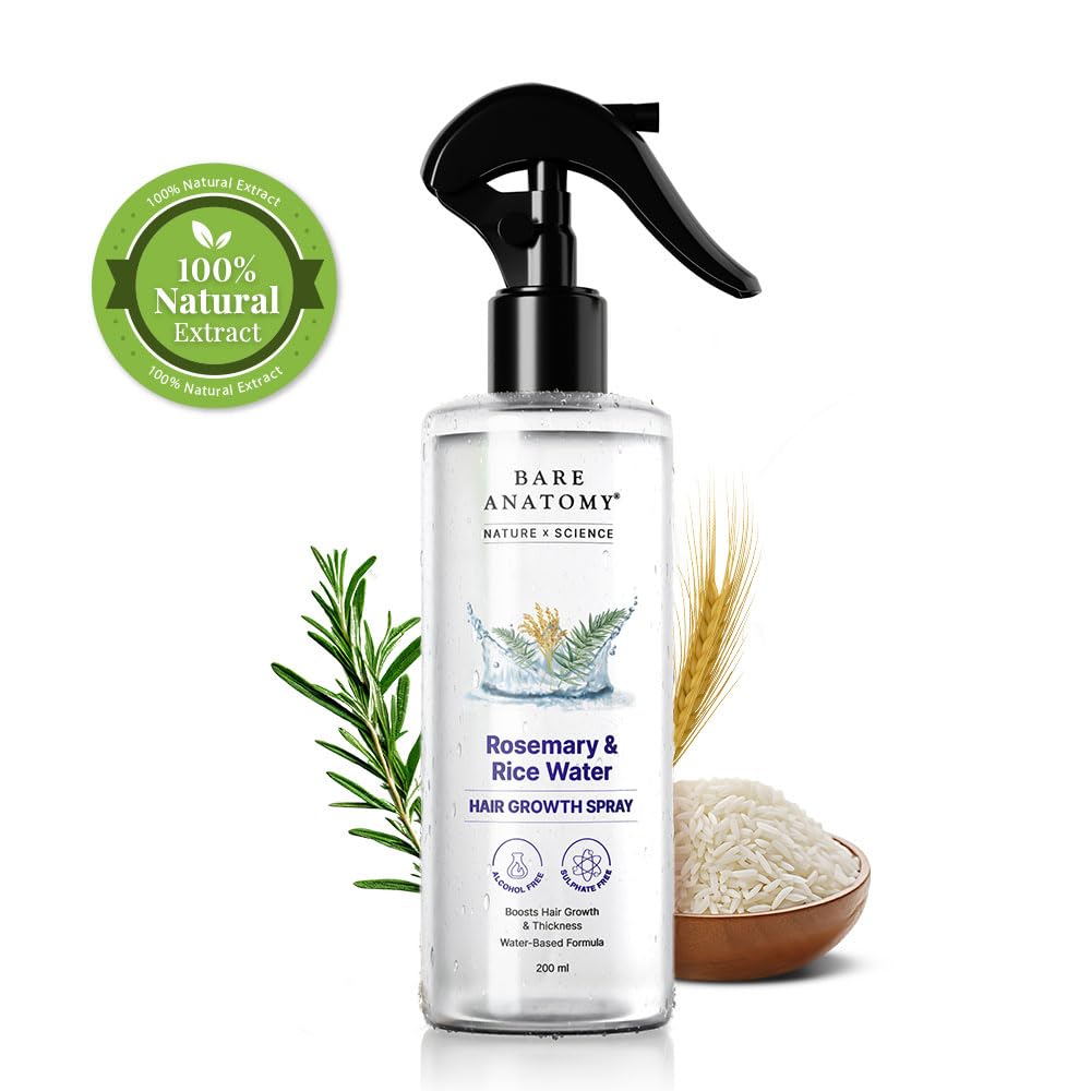 Rosemary Water Spray for Hair Growth & Hair Thickness with Rice Water |100% Natural